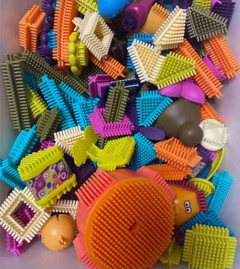 纽奇鬃毛积木玩具120件套带（巴士车）拼装...