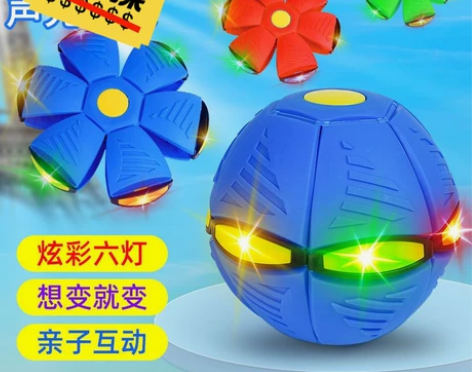 【特价】飞碟球魔幻脚踩飞盘弹力变形球解压玩...