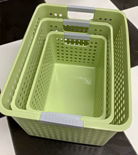 桌面塑料收纳筐幼儿园长收纳小篮子厨房杂物收...