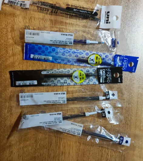 三菱，无印笔芯，全部0.38 有黑，蓝，深...