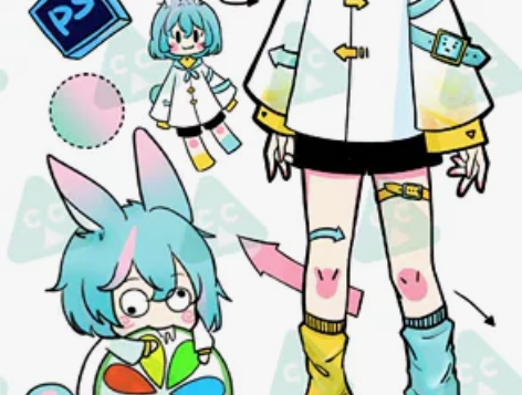 全身设定+Q版+娃娃体+周边设计+文字排版...