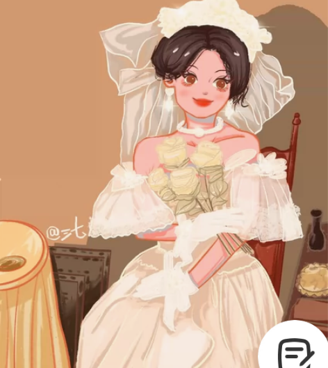 [限时超低价] 甜橙风婚纱照定制Q版手绘头...