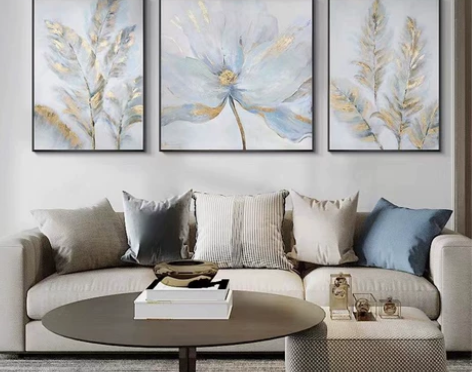 纯手绘油画客厅装饰画现代简约沙发背景墙挂画...