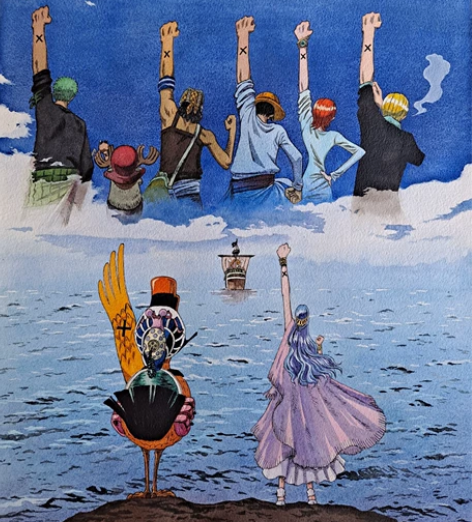 水彩画 定制 约稿 海贼王 纯手绘 ...