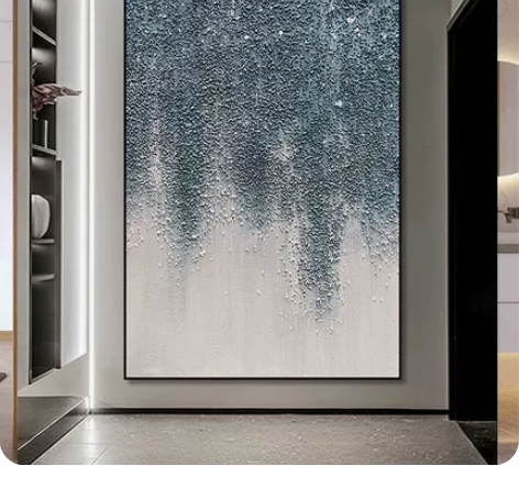 装饰画现代简约纯手绘油画抽象肌理画玄关轻奢...