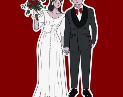 婚礼指示牌插画接单！ 海报/请柬/周边/伴...