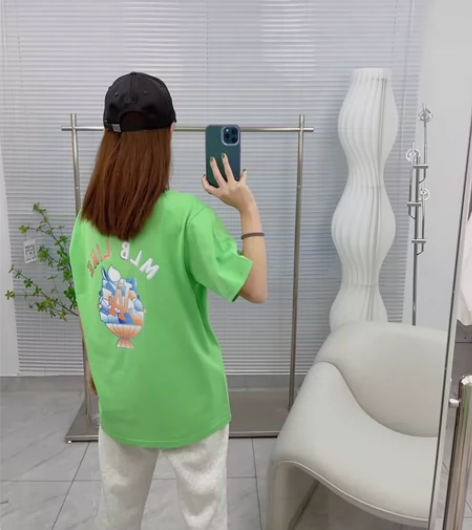 新款99 MLB官方 男女情侣冰淇淋印花运...