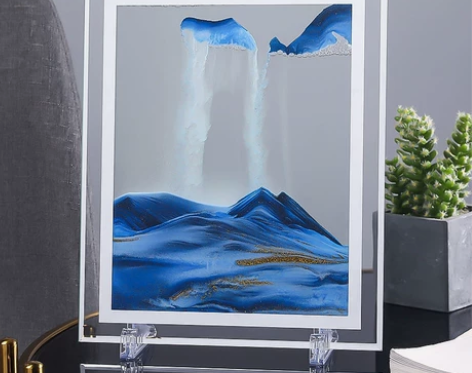 包邮简约3D立体沙漏玻璃工艺品5寸7寸山水...