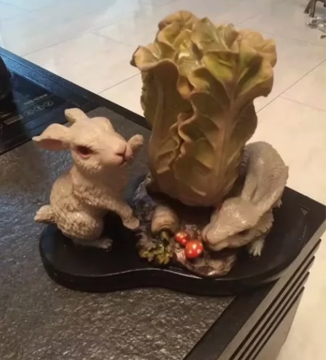 工艺品摆件,小兔子与大白菜,可爱的摆件,总...