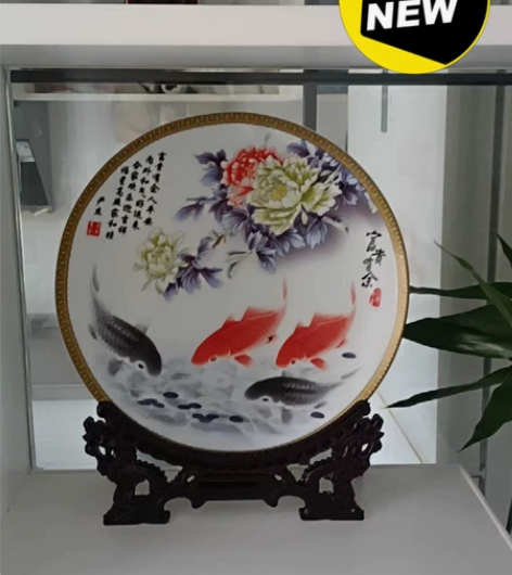景德镇陶瓷盘子工艺品装饰品摆件 全新，无任...