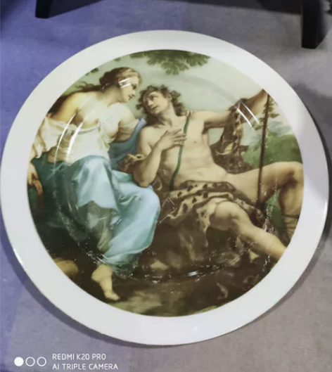 唐山瓷赏盘。品如图。 没有磕碰。装饰摆设。...