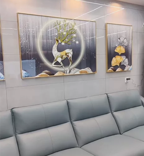 处理清货客厅装饰画高级三联画现代简约沙发背...