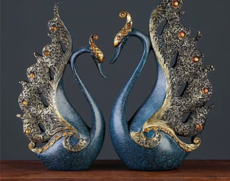 天鹅摆件客厅房间家居装饰品轻奢新婚结婚礼物...