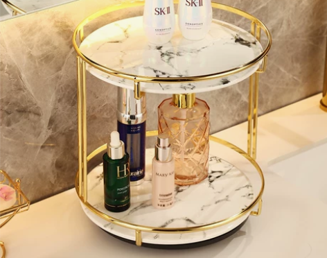 梳妆台 梳妆台化妆品轻奢ins风香水收纳架...