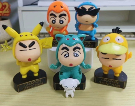 5款变装蜡笔小新cos皮卡丘潮流车载摆件手...