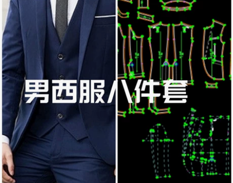 男装系列八件套ET纸样，男装原型版型，很好...