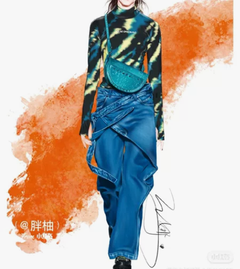 服装效果图马克笔手绘、procreate ...