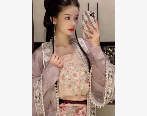 子颂东方美学 容止 宋制绣花汉服 珍珠紫色...