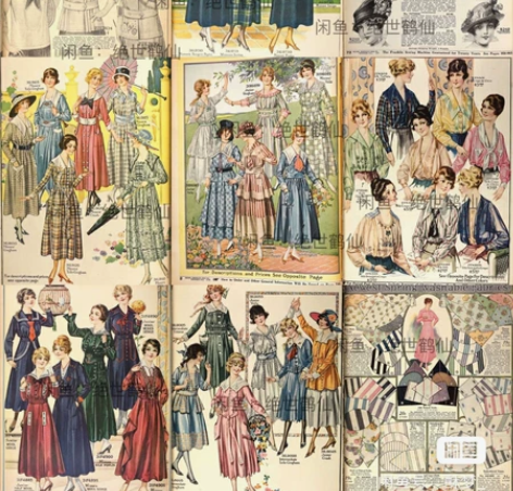 M219-vintage欧美服装设计图纸画...