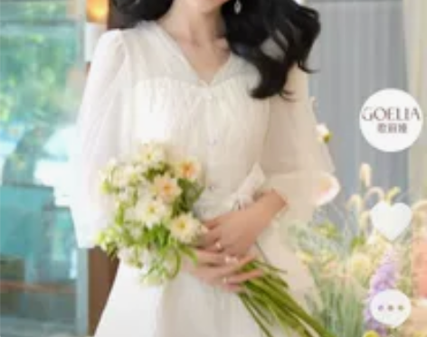 歌莉娅春季新品心动旋律网纱拼接提花连衣裙1...