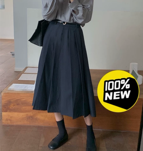 宽松显瘦a字中长款百褶裙，全新，一次都没穿...