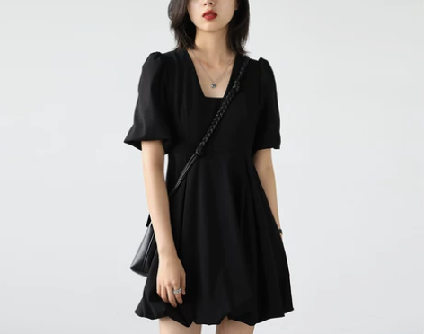 CHICVEN「关于未来」复古小众泡泡袖花...