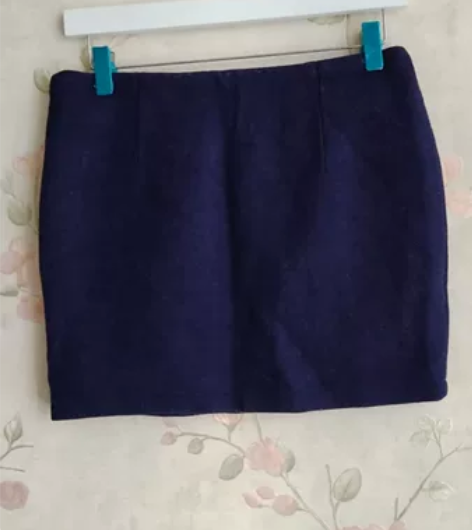 包邮95新毛呢短裙一步裙花苞裙包臀裙呢子短...