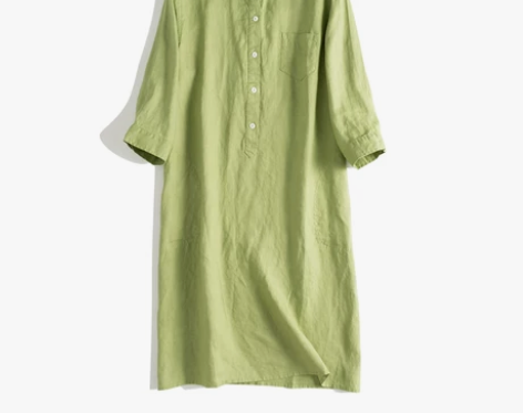 （法国）进口纯亚麻14支 文艺简约风 立领...