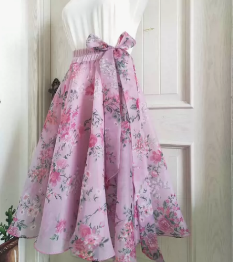 360度珠光欧根纱蓬蓬裙中长款半身裙仙女裙...