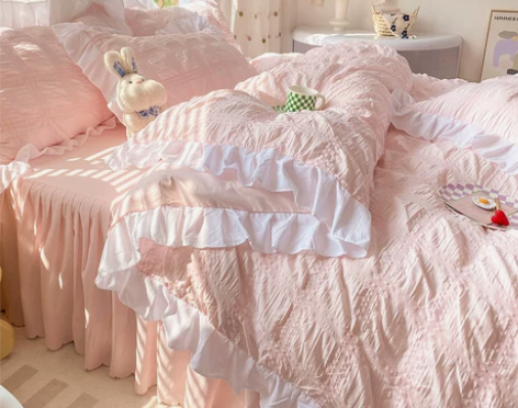 【国庆价】泡泡纱公主风床上四件套夏季春秋款...