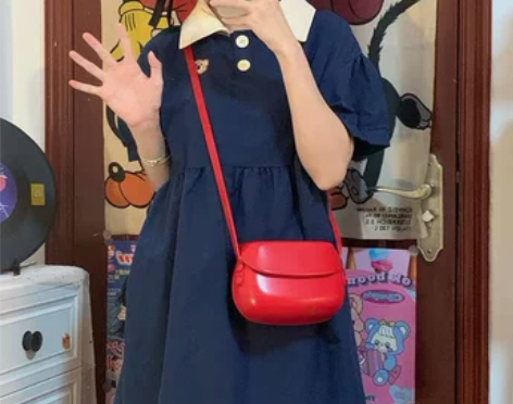 夏季新款女学生polo领刺绣小熊宽松短袖