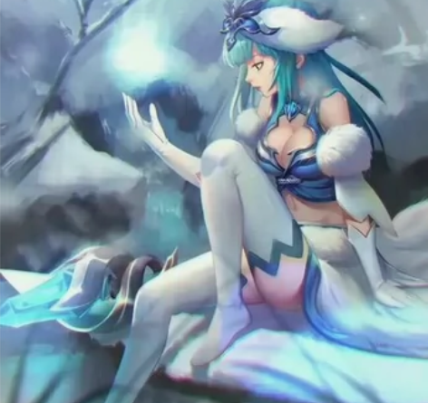 王者荣耀新版王昭君冰雪法杖道具和旧版王昭君...