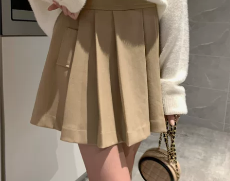 楚楚 一吻定情 半身裙秋冬学院风减龄高腰遮...