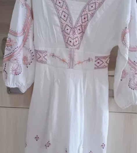 ONLY连体裤  奶油白色，刺绣民族风 棉...