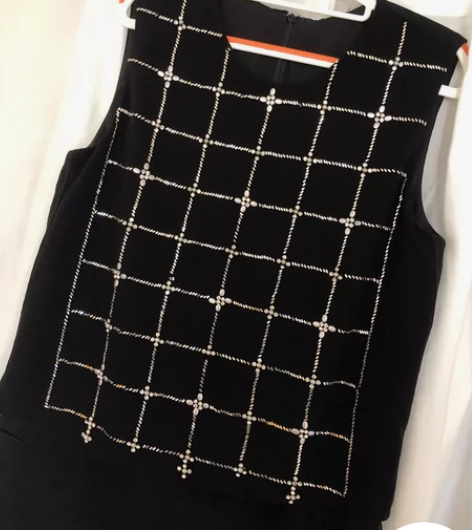 Tory Burch汤丽柏琦重工钉珠黑色连...