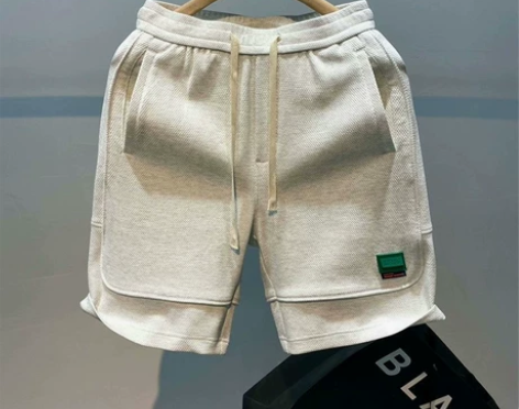 拼接短裤男夏季潮牌ins爆款休闲5五分裤美...