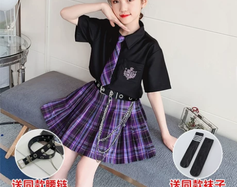 电竞少女jk制服套装女 童夏季连衣裙儿