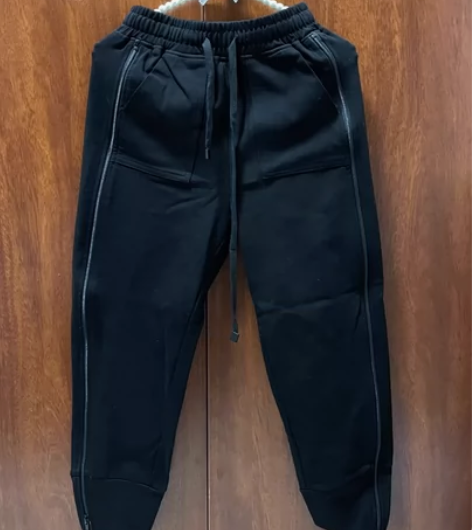 侧面拉链宽松束脚休闲裤 全新未穿过 S码 ...