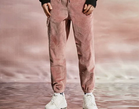 Fun潮牌休闲裤粉红豹联名修身哈伦时尚青春...