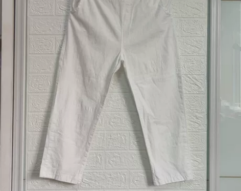 夏季薄款棉麻七分裤，平铺腰围66可拉至76...