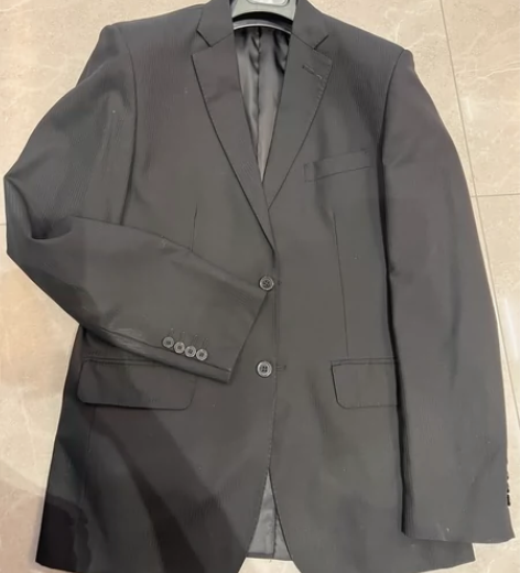 羊毛男士暗条纹西装 44肩宽 73长度胸围...