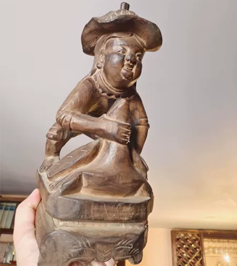 近代 木雕 香樟木木雕 独占敖头 童子戏鳌...