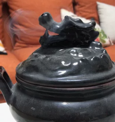 乌金秞紫砂香炉旧香炉老物件，高十八，二耳间...