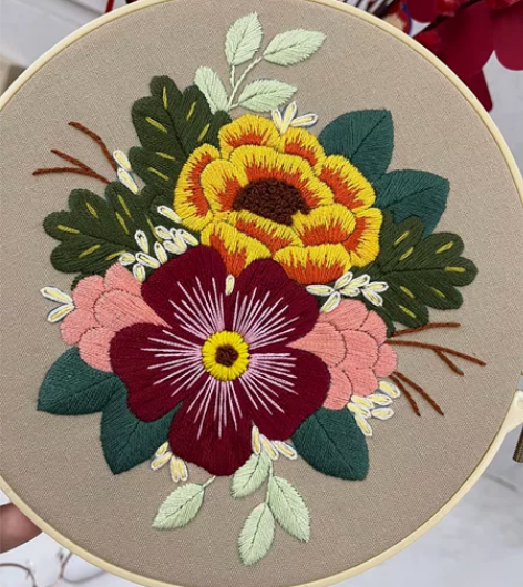 小刺绣装饰画，纯手工，个人爱好作品，喜欢的...