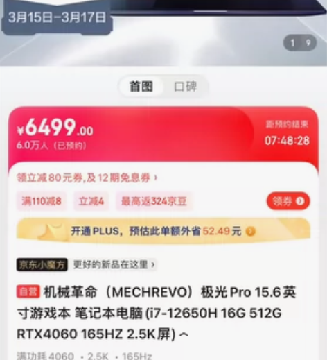 机械革命（MECHREVO）极光Pro 1...