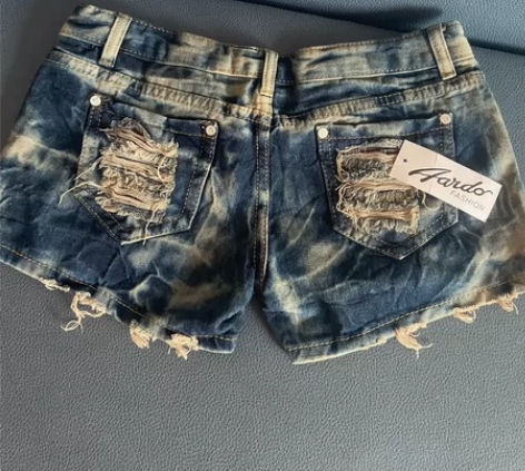 亚亚辣妹亚比牛仔短裤波点短裙古着vtg孤品...