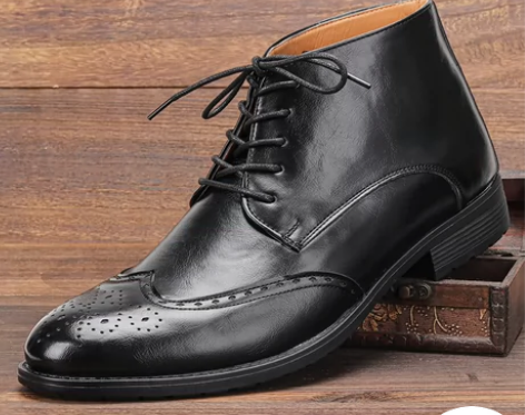 男士布洛克靴经典百搭男靴系带男士特价皮鞋 ...
