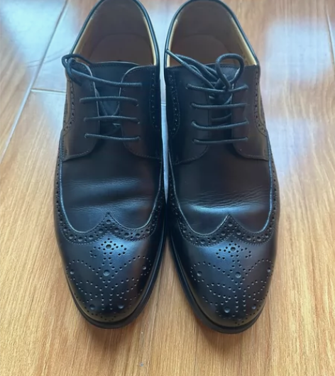 卡迪爵士商务正装三接头男皮鞋，复古布洛克雕...