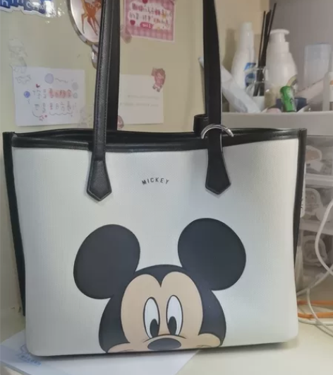 不莱玫迪士尼主题米奇系列单肩包大容量托特包...
