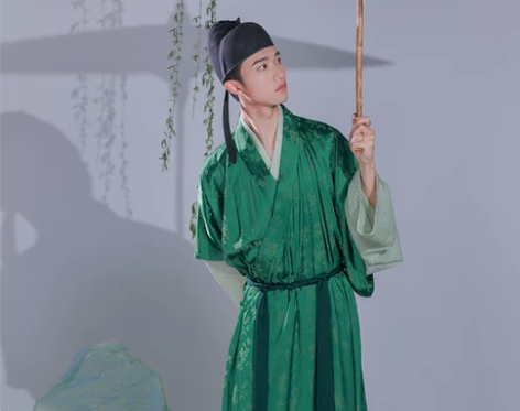 君陈宋画复原款人丝蝶恋花纹春夏男装汉服宋制...